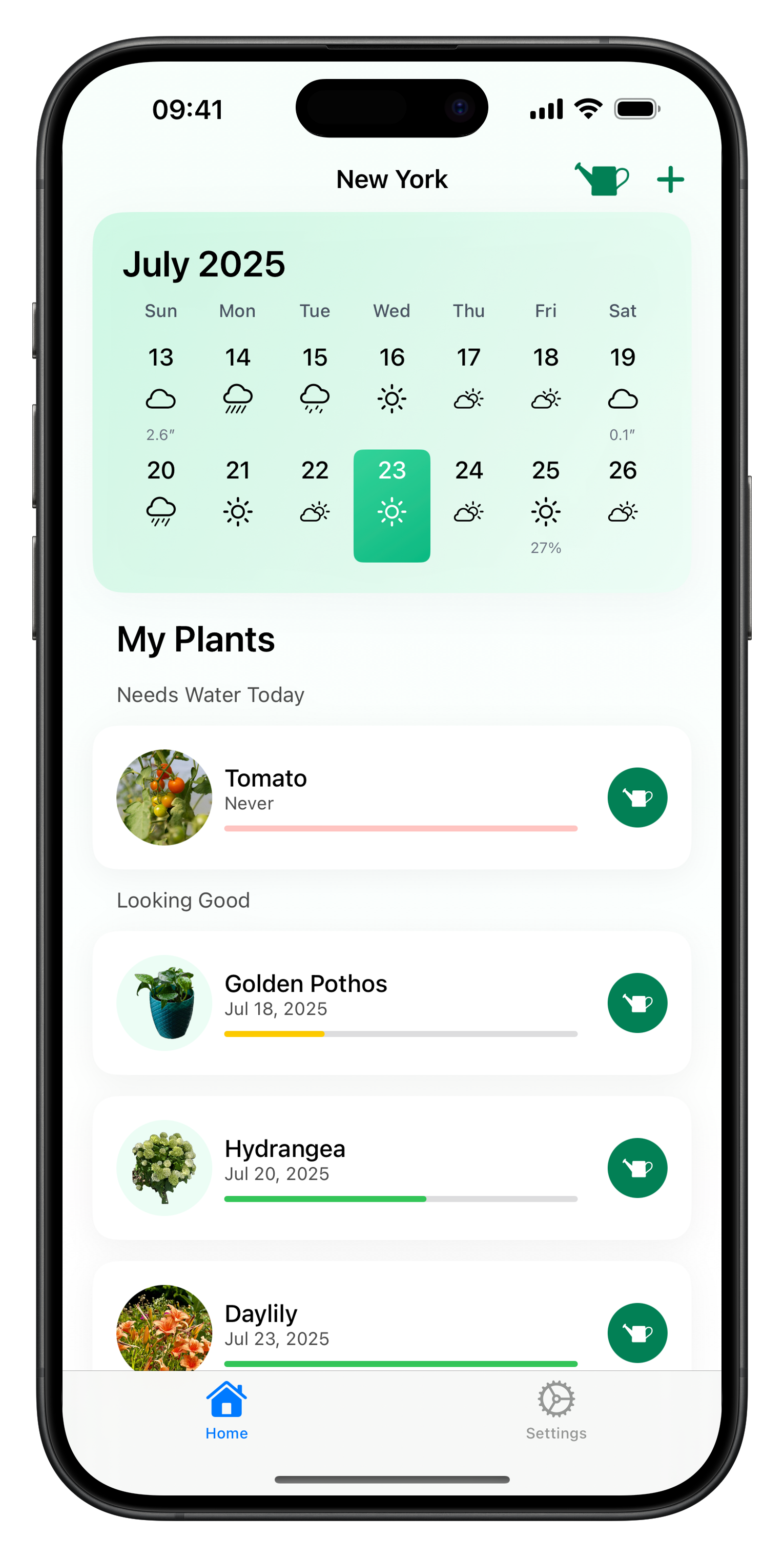 PlantCue app screenshot on iPhone